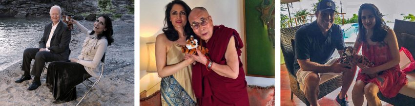 Sir James, Dalai Lama & Tony Robbins Real Aid Founder Renu Mehta with James Mirrlees, Dalai Lama, Tony Robbins