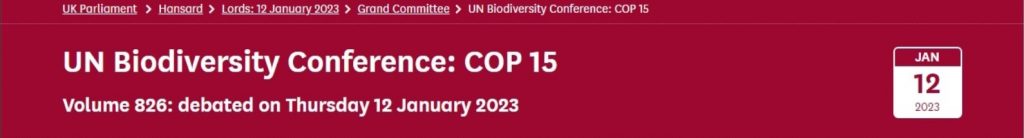 Bio Diversity debate 12th January 2023